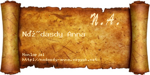 Nádasdy Anna névjegykártya