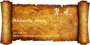 Nádasdy Anna névjegykártya