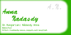 anna nadasdy business card