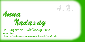 anna nadasdy business card